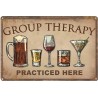 Group Therapy - vintage metalowy znak - plakat - naklejka ściennaTablice & Znaki