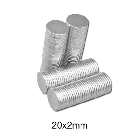 N35 - magnes neodymowy - mocny okrągły krążek - 20mm * 2mm - 10 sztukN35