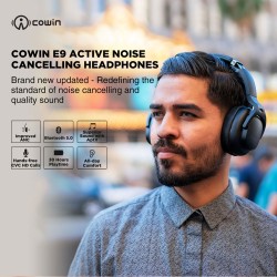 COWIN E9 - bezprzewodowe słuchawki Bluetooth - z mikrofonem - hybrydowa aktywna redukcja szumówSłuchawki