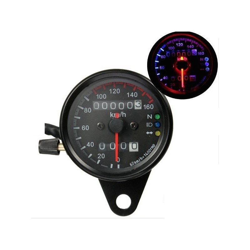 Universal motorcycle odometer - dual speedometer - gauge - LED - KM/HInstruments