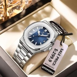 POEDAGAR - elegant Quartz watch - waterproof - stainless steel - blueWatches