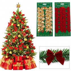 Ozdobne kokardki choinkowe - 12 sztukŚwięta Bożego Narodzenia