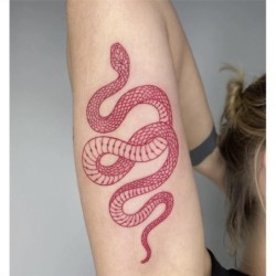 Tymczasowy tatuaż - naklejka - czerwony wążNaklejki