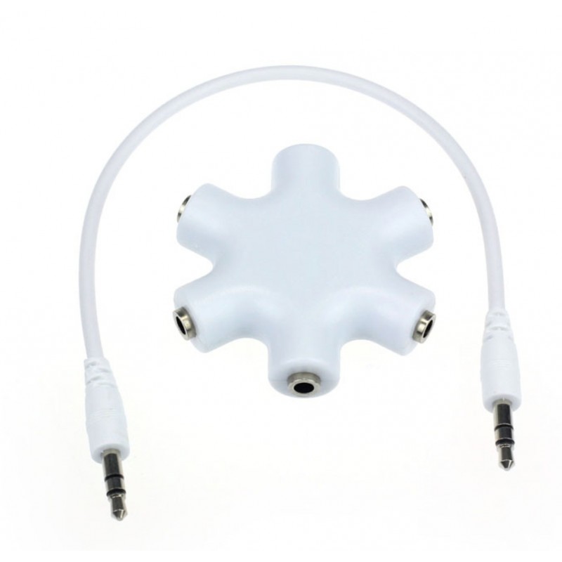Rozdzielacz audio jack 3,5 mm - 1 do 5Kable