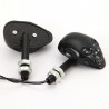 Motorcycle turn signal lights - black skull - LED - amber light - 12V - 2 piecesTurning lights