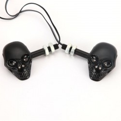 Motorcycle turn signal lights - black skull - LED - amber light - 12V - 2 piecesTurning lights
