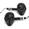 Motorcycle turn signal lights - black skull - LED - amber light - 12V - 2 piecesTurning lights