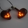 Motorcycle turn signal lights - black skull - LED - amber light - 12V - 2 piecesTurning lights