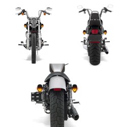 Motorcycle turn signal lights - black skull - LED - amber light - 12V - 2 piecesTurning lights
