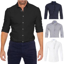 Elegant shirt with long sleeves - with a zipper / buttons - slim fitT-shirts