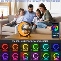Lampka nocna LED - RGB - USB - budzik / głośnik / kontrola aplikacjiZegary