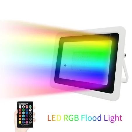 Naświetlacz LED RGB - zewnętrzny reflektor - pilot - wodoodporny - 220V / 110V - 20W - 30W - 50W - 100WReflektory