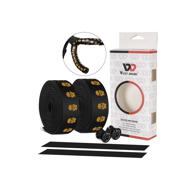 Reflective bicycle handlebar tape - anti-slip - with bar plugsBicycle