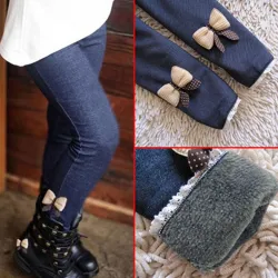 Grube / ciepłe legginsy - z ozdobną kokardkąClothing