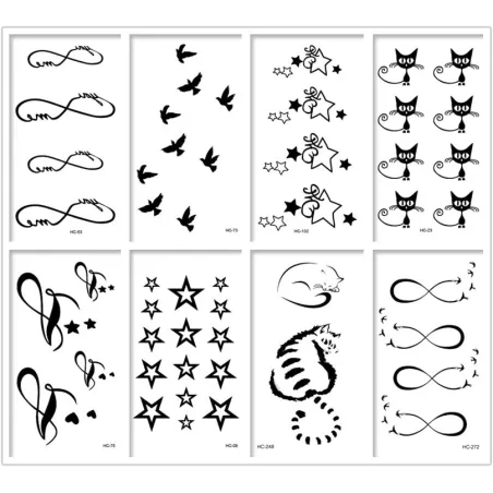 Czarny tatuaż tymczasowy - wodoodporna naklejkaNaklejki