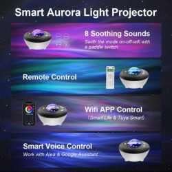 Projektor galaktyki gwiaździstego nieba - lampka nocna LED - kontrola aplikacji / AlexaŚwiatła
