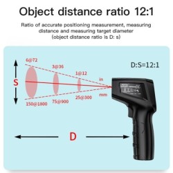 Cyfrowy termometr na podczerwień - pistolet laserowy - LCD - IR - bezkontaktowyTermometry