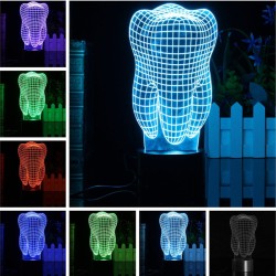 Ząb 3D - lampa LED RGB - USB - światło dotykoweOświetlenie sceniczne i eventowe