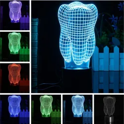 Ząb 3D - lampa LED RGB - USB - światło dotykoweOświetlenie sceniczne i eventowe