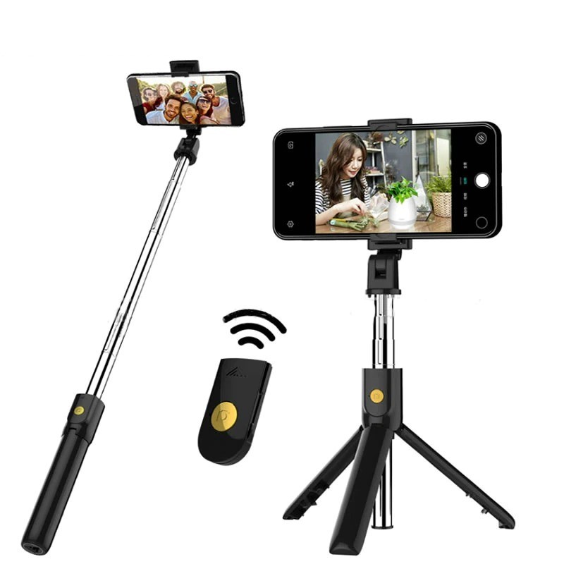 Kij do selfie 3 w 1 - bezprzewodowy - Bluetooth - składany ręczny monopod - statyw - z pilotemKije do selfie