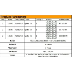 E10 - LED flashlight bulbE10