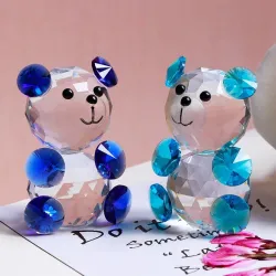 Kolorowy kryształowy miś - figurka - miniaturkaPosągi & Rzeźby