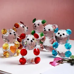 Kolorowy kryształowy miś - figurka - miniaturkaPosągi & Rzeźby