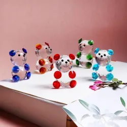 Colorful crystal bear - figurine - miniatureStatues & Sculptures