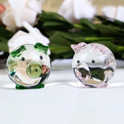 Kolorowa kryształowa świnka - figurkaPosągi & Rzeźby