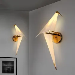 Kinkiet LED - projekt ptaka z papieru origamiKinkiety