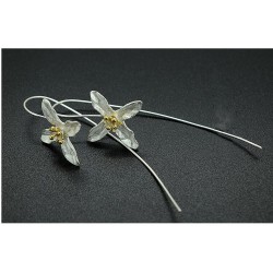 Srebrny kwiatek z czterema listkami - kolczykiKolczyki