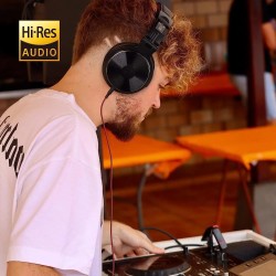 Profesjonalne słuchawki studyjne dla DJ-ów - przewodowy zestaw słuchawkowy stereo - z mikrofonemSłuchawki