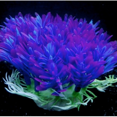 Sztuczna plastikowa roślina - fioletowy kwiat - dekoracja akwariumDekoracje