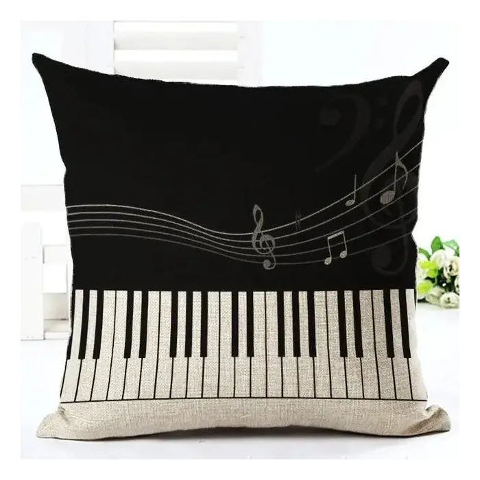 Decorative cushion cover - music notes themes - cotton - 45 * 45cmCushion covers