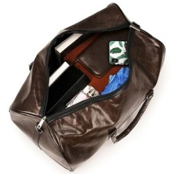 Skórzana torba podróżna / sportowa - pasek na ramię - duża pojemnośćTorebki