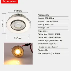 Reflektory sufitowe LED - wpuszczane - COB - 3W - 10 sztukOświetlenie Punktowe