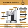 copy of BioloMix - ekspres do kawy - do espresso / cappuccino / latte / mokka - ze spieniaczem do mleka - 20 BarBar Zaopatrzenie