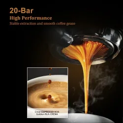 BioloMix - coffee maker machine - for espresso / cappuccino / latte / mocha - with milk frother - 20 BarBar supply