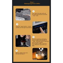 BioloMix - coffee maker machine - for espresso / cappuccino / latte / mocha - with milk frother - 20 BarBar supply