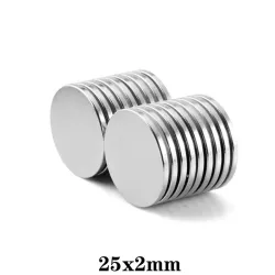 N35 - neodymowy magnes - silny okrągły dysk - 25mm * 2mm - 10 sztukN35