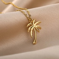 Naszyjnik z palmą - złoto - srebro 45 cmNaszyjniki