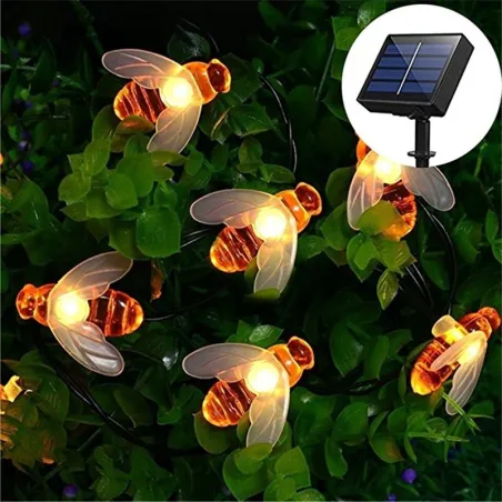 Lampki LED z pszczołami - ogrodowe - zasilane energią słoneczną - Lampki świąteczneŚwięta Bożego Narodzenia