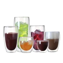 4 sztuki - Żaroodporny - Szklany kubek z podwójnymi ściankami - Szkło - Herbata - Espresso - KawaPodgrzewacze da kubka