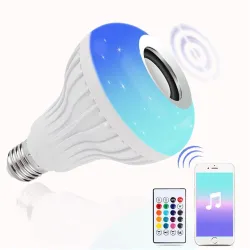 E27 - LED - RGB - Głośnik Bluetooth - żarówka muzyczna z pilotemE27