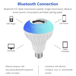 E27 - LED - RGB - Głośnik Bluetooth - żarówka muzyczna z pilotemE27