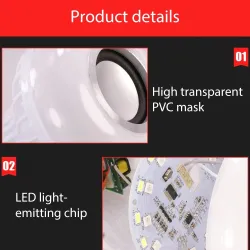 E27 - LED - RGB - Głośnik Bluetooth - żarówka muzyczna z pilotemE27