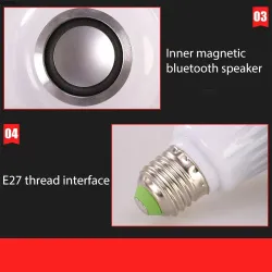 E27 - LED - RGB - Głośnik Bluetooth - żarówka muzyczna z pilotemE27