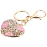 Alloy Heart Shaped Keychain naments Rhinestones Fashionable Bag Pendant Gift Decoration Creative Chains Car KeysBreloczki Do ...