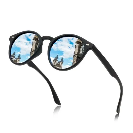 Vintage round polarized sunglasses for men and women – UV400 designer eyewear for driving and travelSunglasses