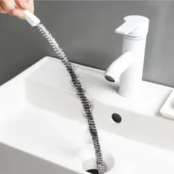 1pc Sink Drain Cleaning Brush, Drain Clog Remover, Bendable Sink Overflow Sewer Drain Brush For Bathroom KitchenOdpływy